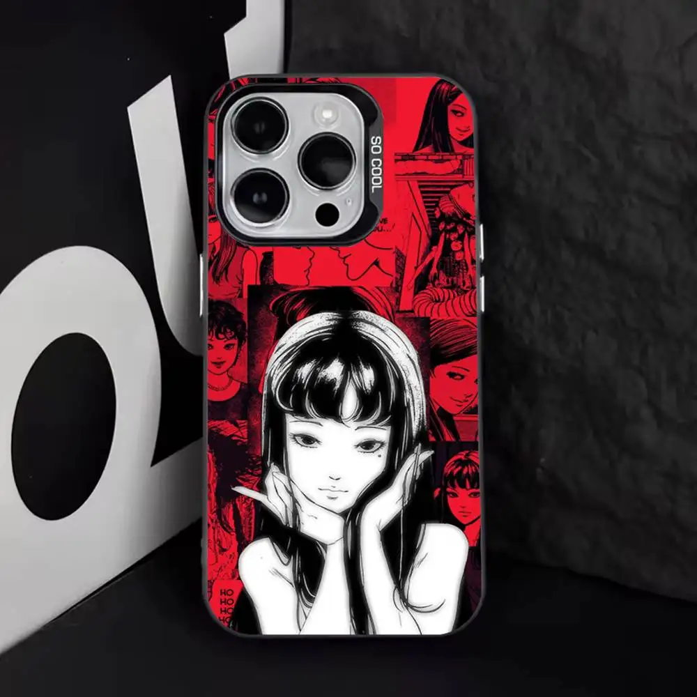 Casing HP Comics J-Junji Ito T-Tomie Untuk iPhone 17,16,15,14,13,12,11,Pro,Max,Plus,E,Air,Mini Bahan Tpu Hitam