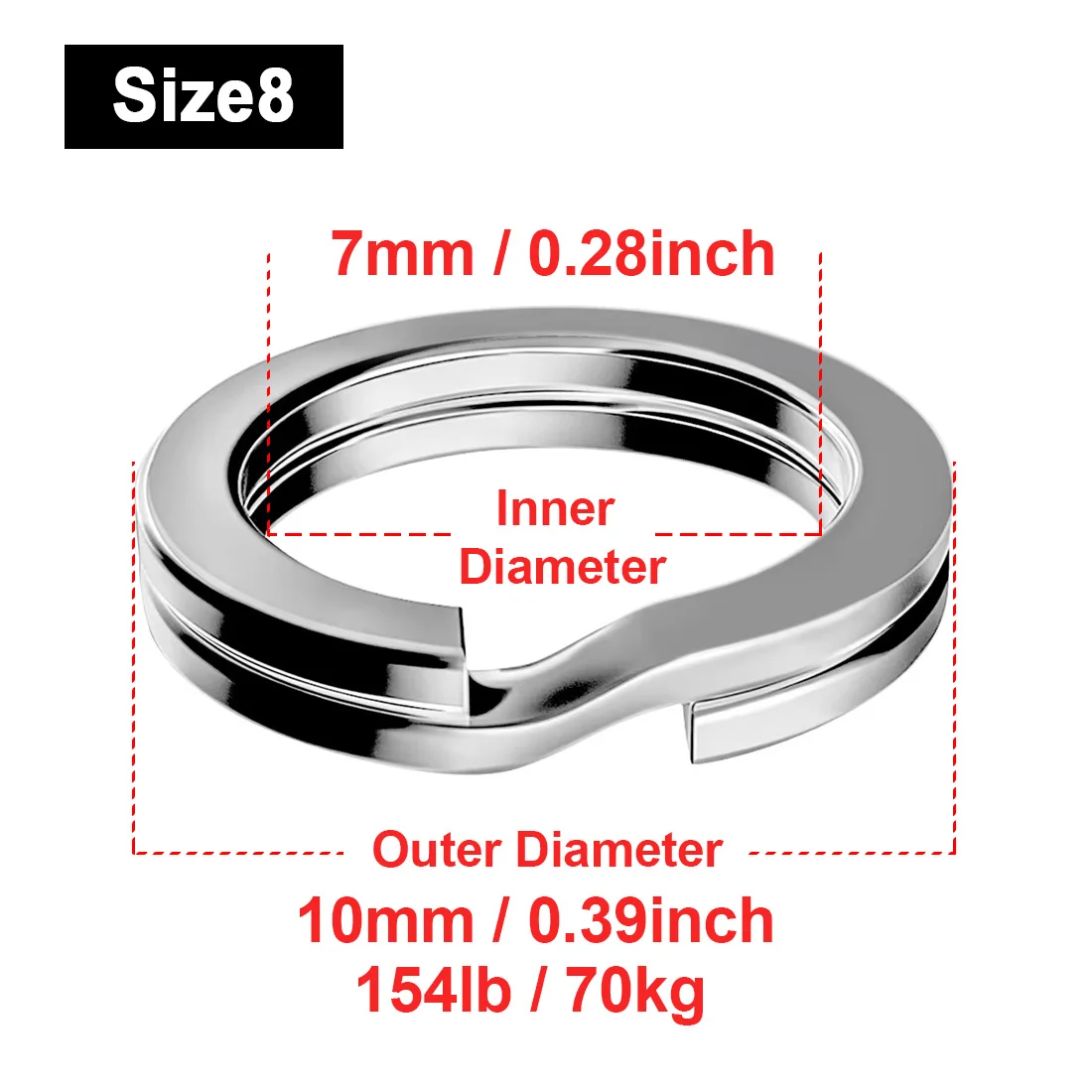 FishTrip 30-50 stks/partij Split Ring Vissen Lokken Connector 3-12mm Rvs Terminal Tackles Vissen medeplichtige Zoutwater