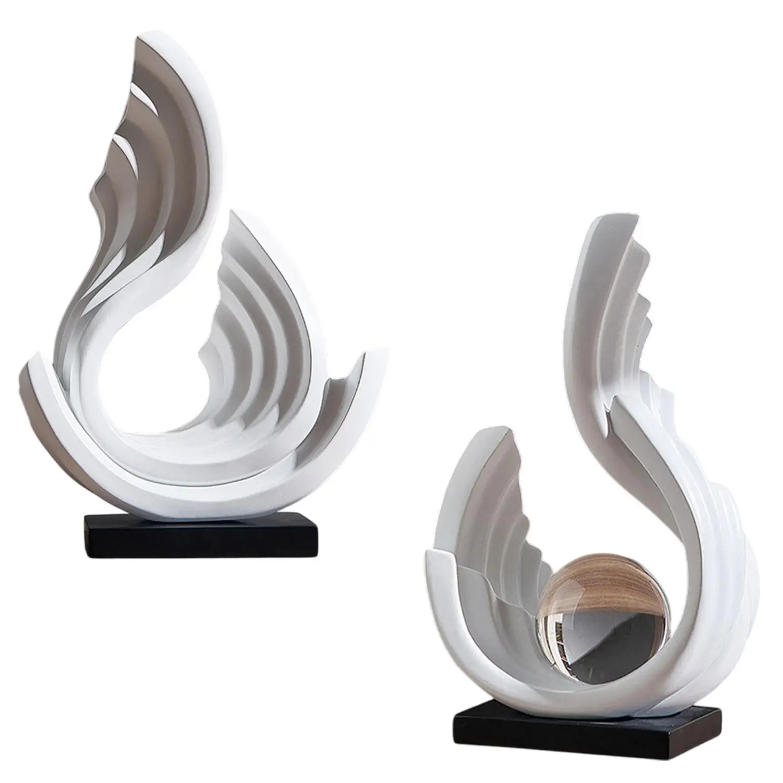 

Abstract Sculpture Desktop Ornament Resin Minimalist Collectible Decorative Figurine Modern Statue for Entrance Shelf Bedroom