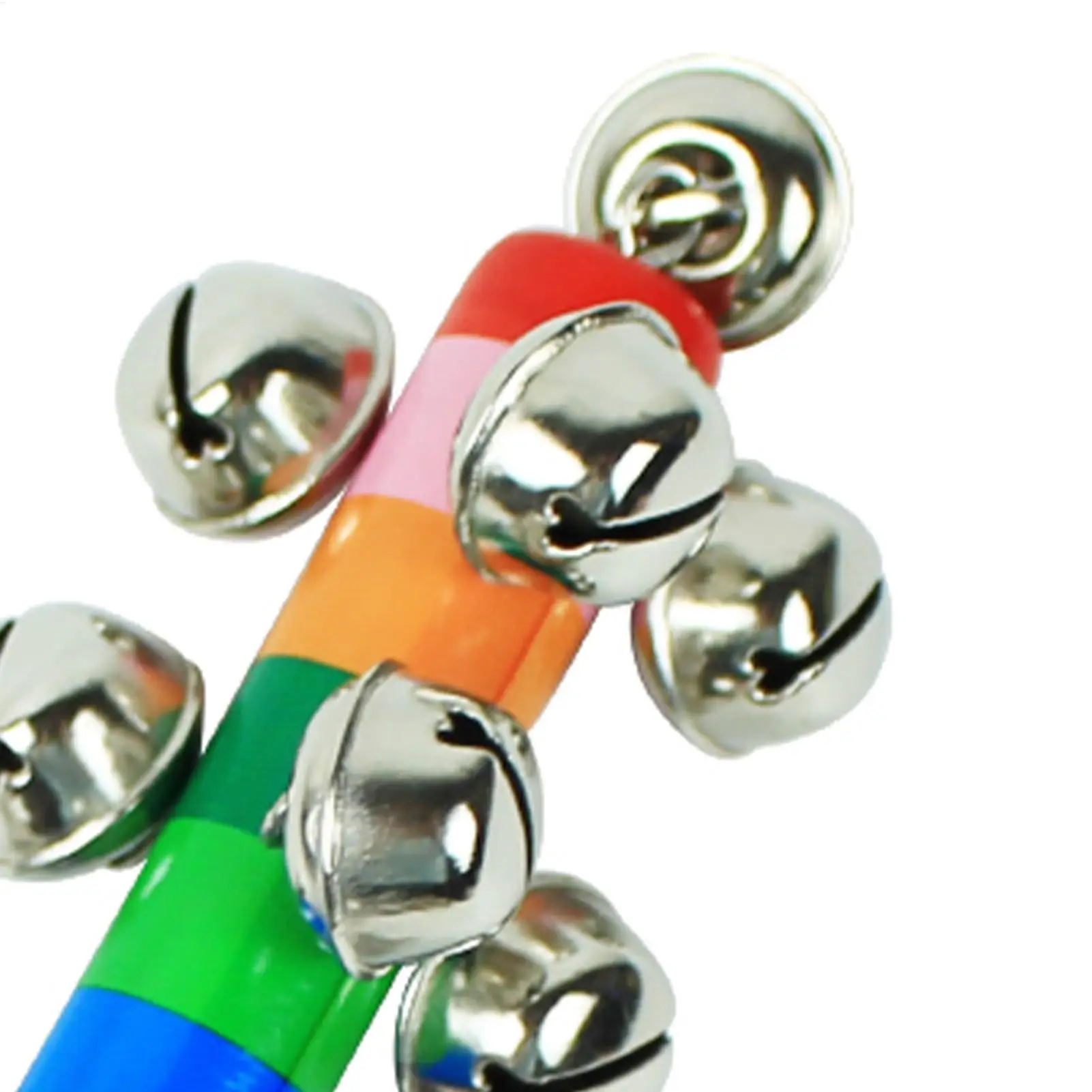 Cascabeles para niños, juguete Musical con mango de madera, campana de arcoíris de mano para niños y niñas de 2 años, juego de guardería, educación infantil
