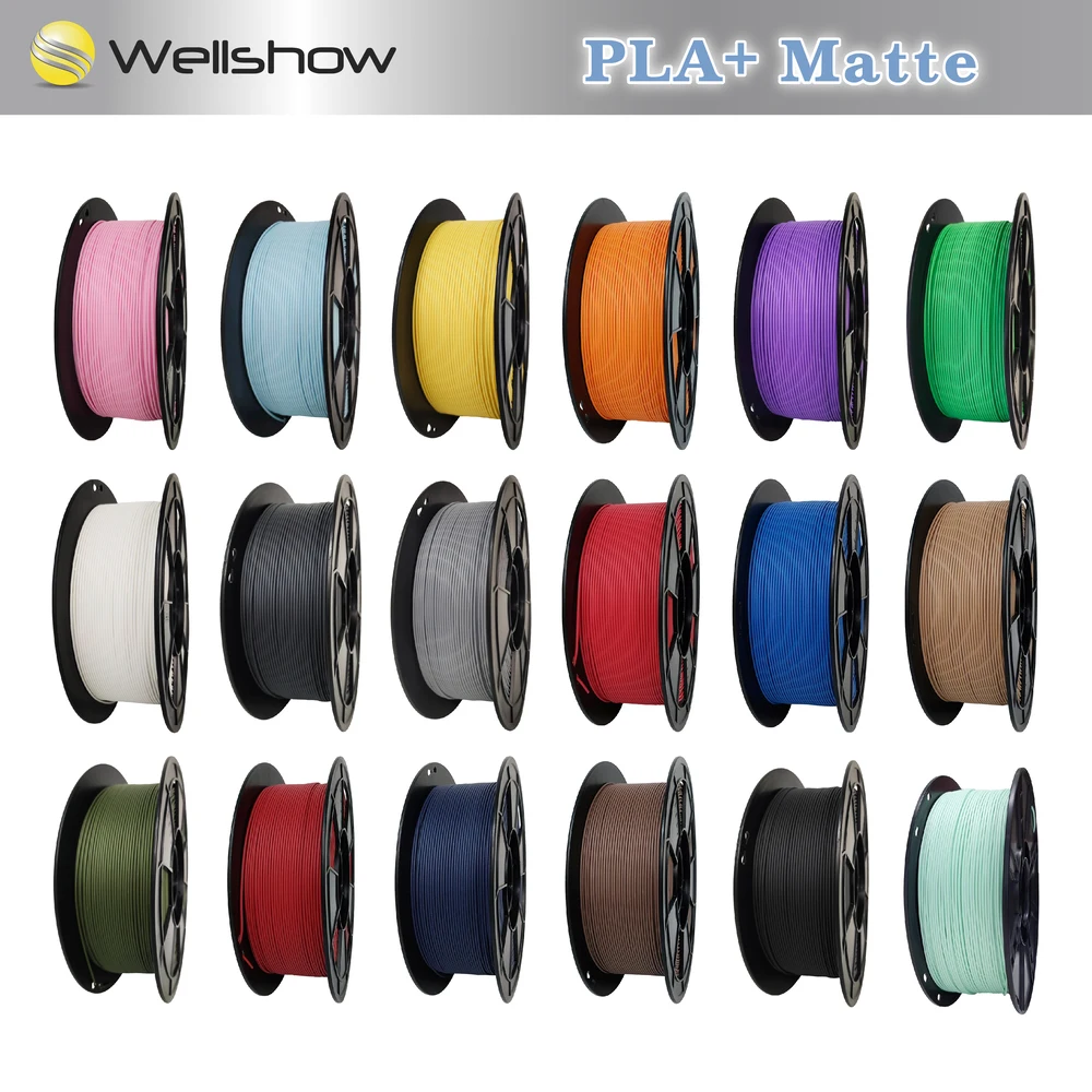 Wellshow WELLSHOW Matte PLA Filament 1.75mm, Less Layer Lines Smooth Surface, 3D Printing Filament for 3D Printers,1kg(2.2lbs)