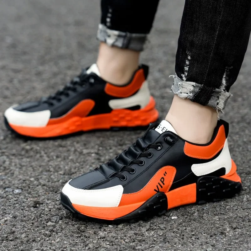Fashion 2023 Cross-tied Men's Vulcanize Shoes New Sewing Hot Sale Round Toe Casual Breathable Anti-slip Outdoor Classic Sneakers image 4
