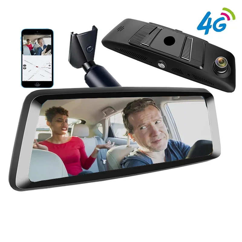 Wosx New Dash Cam Car Front And Interior Dual Video Camera 4G Monitoring Car Interior View Rearview Mirror Driving Recorder