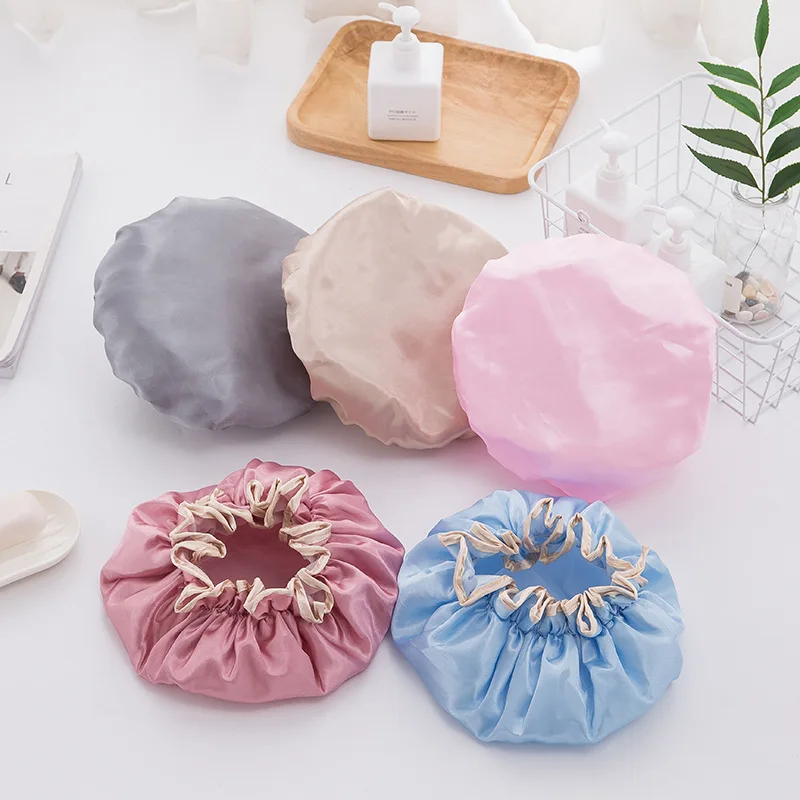 

Waterproof Bath Hat Thickened Waterproof and Oil Fume Cap Women Spa Hair Salon Supplies Shower Cap Bathroom Accessories