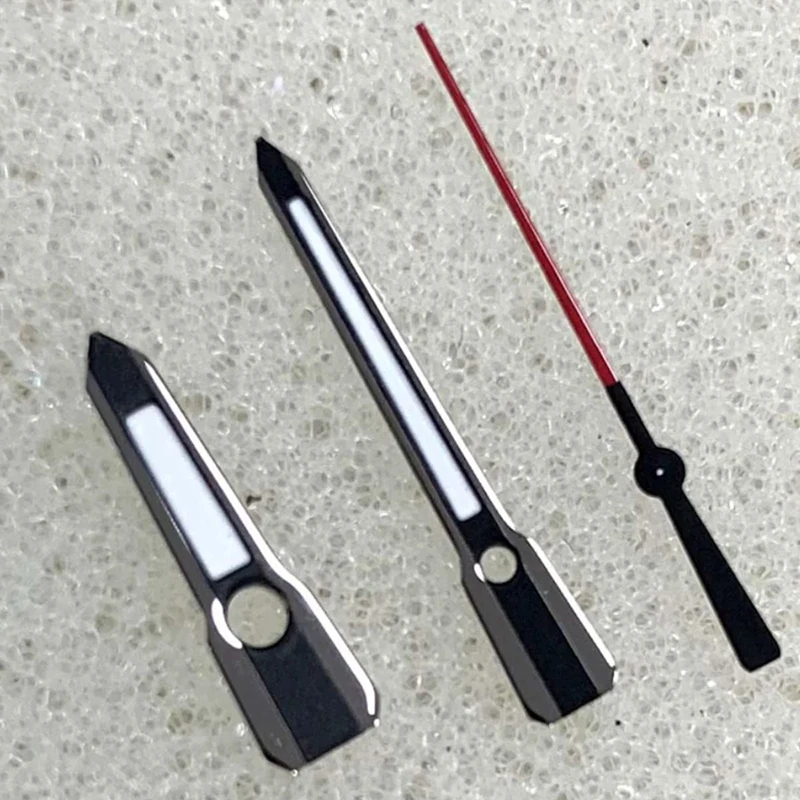 Высокое качество модифицированные зеленые светящиеся черно-красные 8 мм * 12 мм * 12,5 мм стрелки часов аксессуары для часов для механизма NH35/NH36/4R/7S