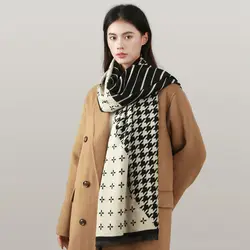 Sciarpa di cashmere imitazione senso di alta qualità Autunno Inverno Mille uccelli Sciarpa semplice da uomo e da donna calda tutta la moda scialle 24W023