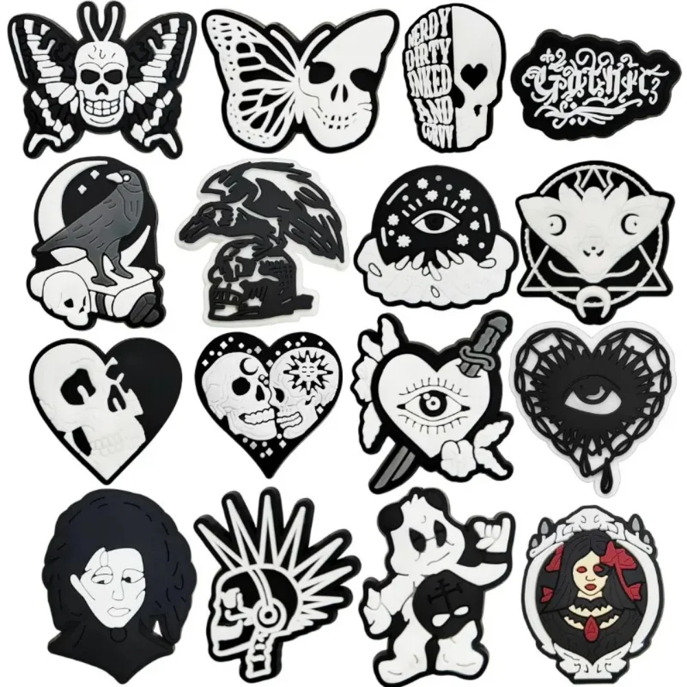 16PCS Halloween Shoe Charms Witch Skull Horror Shoe Charms, Shoe Pins Accessories Charms for Boy Girl Wristband Bracelet Gifts