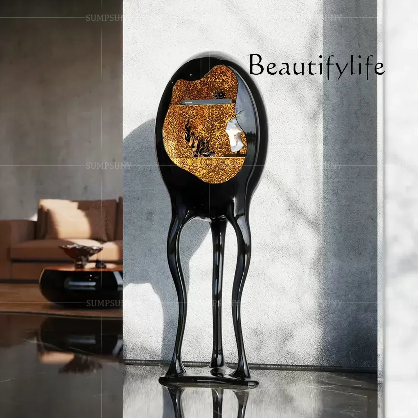 

0 Light Luxury High-grade Fiberglass Wine Cabinet Display Cabinet Villa Modern High-end Designer Art Decoration Cabinet