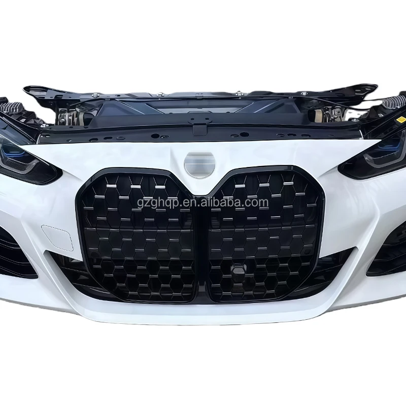 The Front Bumper Assembly for 4 Series G22/G23/G26 Includes the Cooling Fan, Headlights, Front Bumper Grille, and Body Kit.