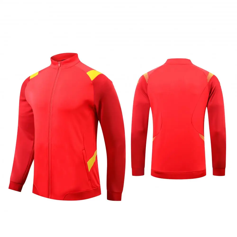 Men Sport Jacket Running Fitness Tight Sportswear Hiking Jogging Coat Sweatshirt Outdoor red half zipper