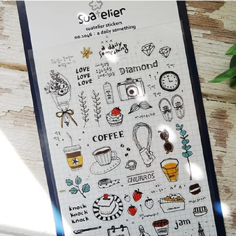 Korean Import Suatelier Daily Something Stickers Scrapbooking Diy Journal Stationery Sticker Deco School Supplies Gift 1046