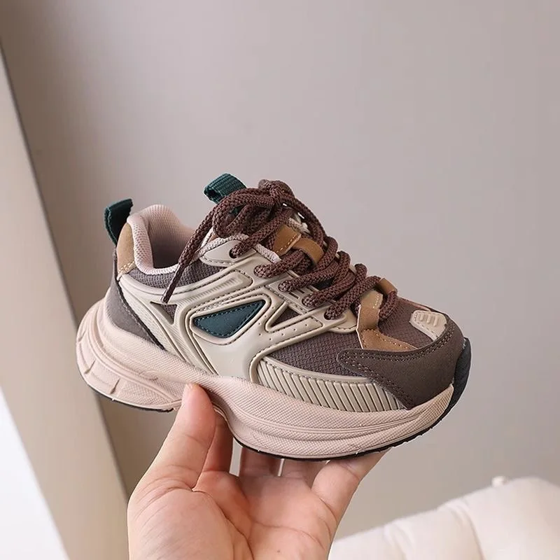 Children's lightweight boys 2024 new Korean version fashionable and versatile casual sports running shoes, girls' dad shoes