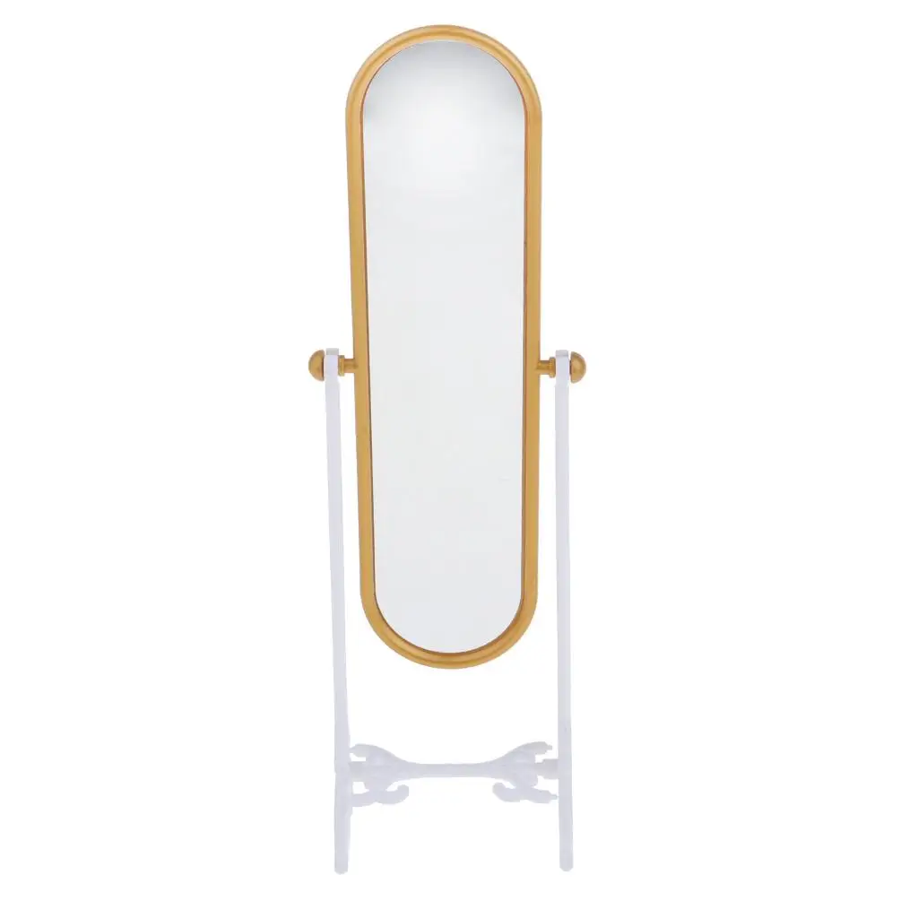 New Hot Dressing Mirror Furnitures for 1/6scale Doll House Decor Kids Pretend Play Toys Gold