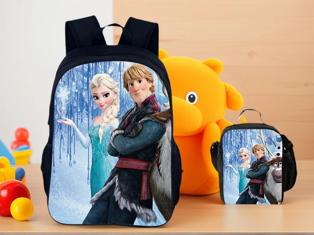 

Unisex Kid Frozen Lightweight Backpack and Waterproof Lunch Bag Set,Novelty Book Bag Canvas Daypack for School,Travel