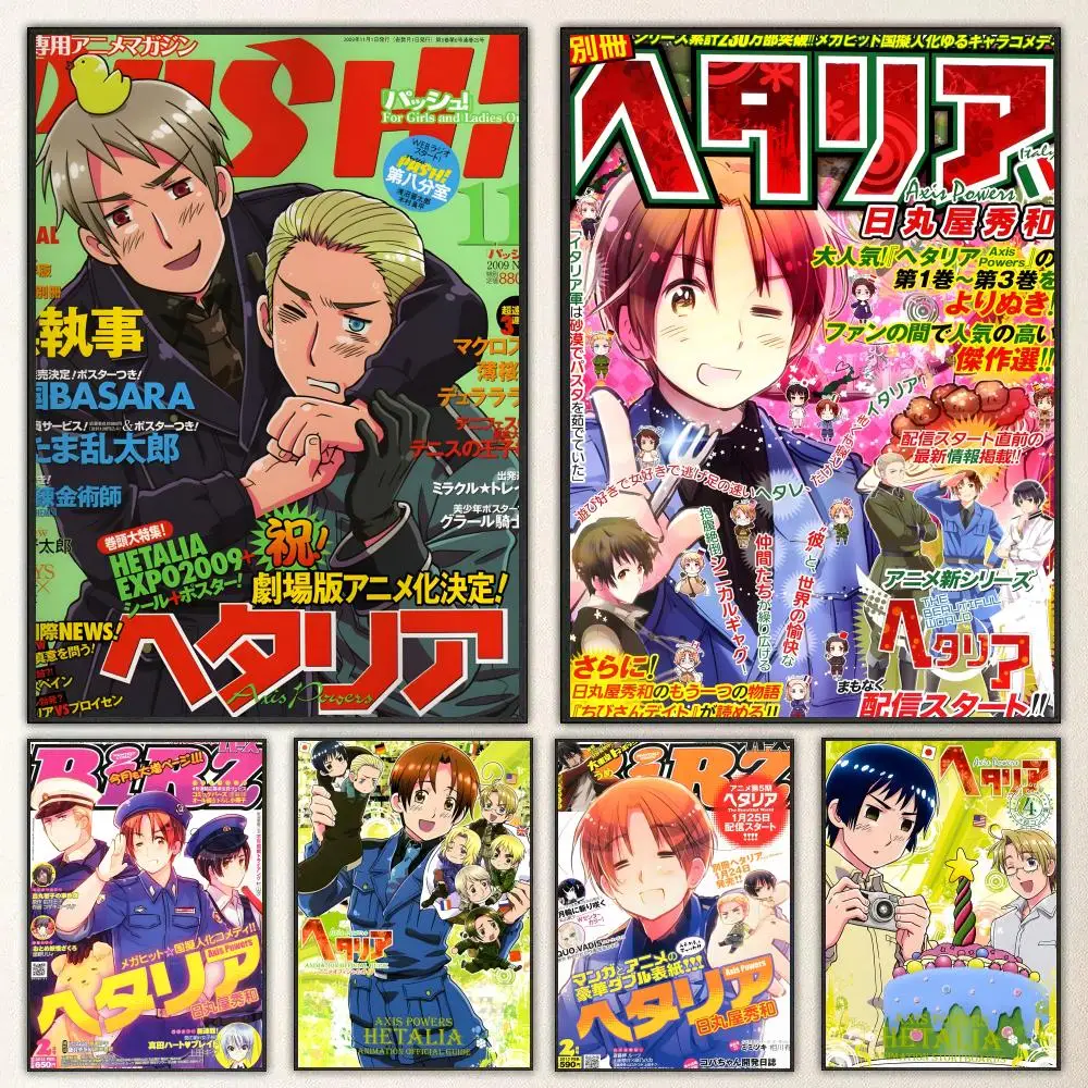Anime Axis Powers Hetalia Poster High-definition  poster stickers, suitable for bedroom, living room, home decoration