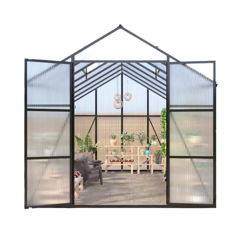 

Теплица с более сильной защитой от ветра и вентиляционными отверстиями на крыше, большая алюминиевая солнечная комната для защиты от зимы.