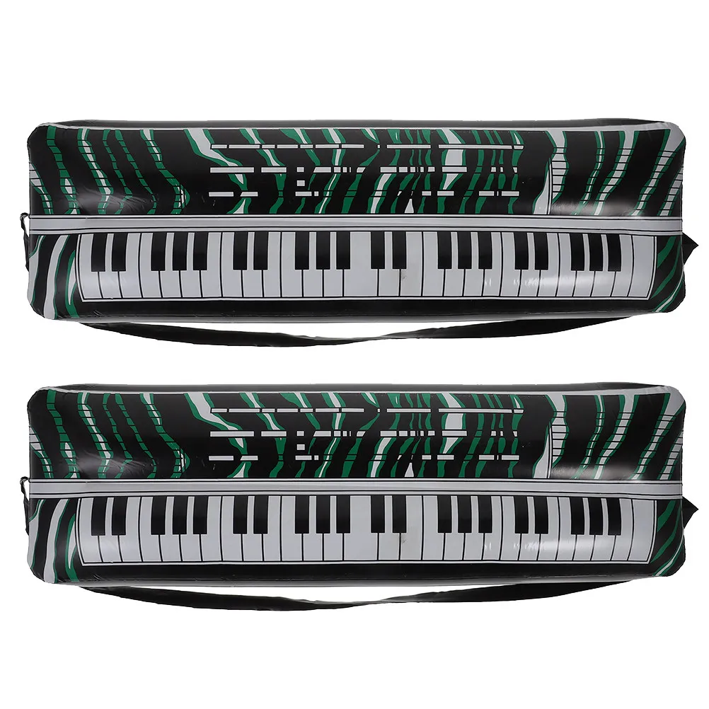 

2Pcs Inflatable Musical Instrument Toddler Piano Hippo Pop Keyboard Party Props Blow Up Electric Mini Piano for Kids Birthday