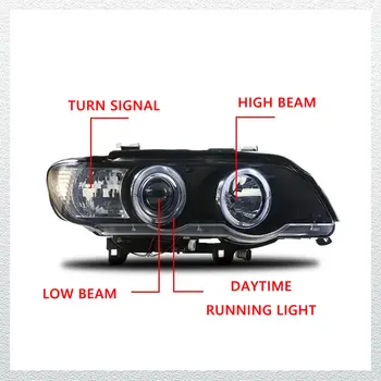 適用於BMWX5 E53 98-02的新款全LED日行燈頭燈總成號誌燈汽車配件改裝燈 8 最佳銷售 BMWX5 E53頭燈 - №5