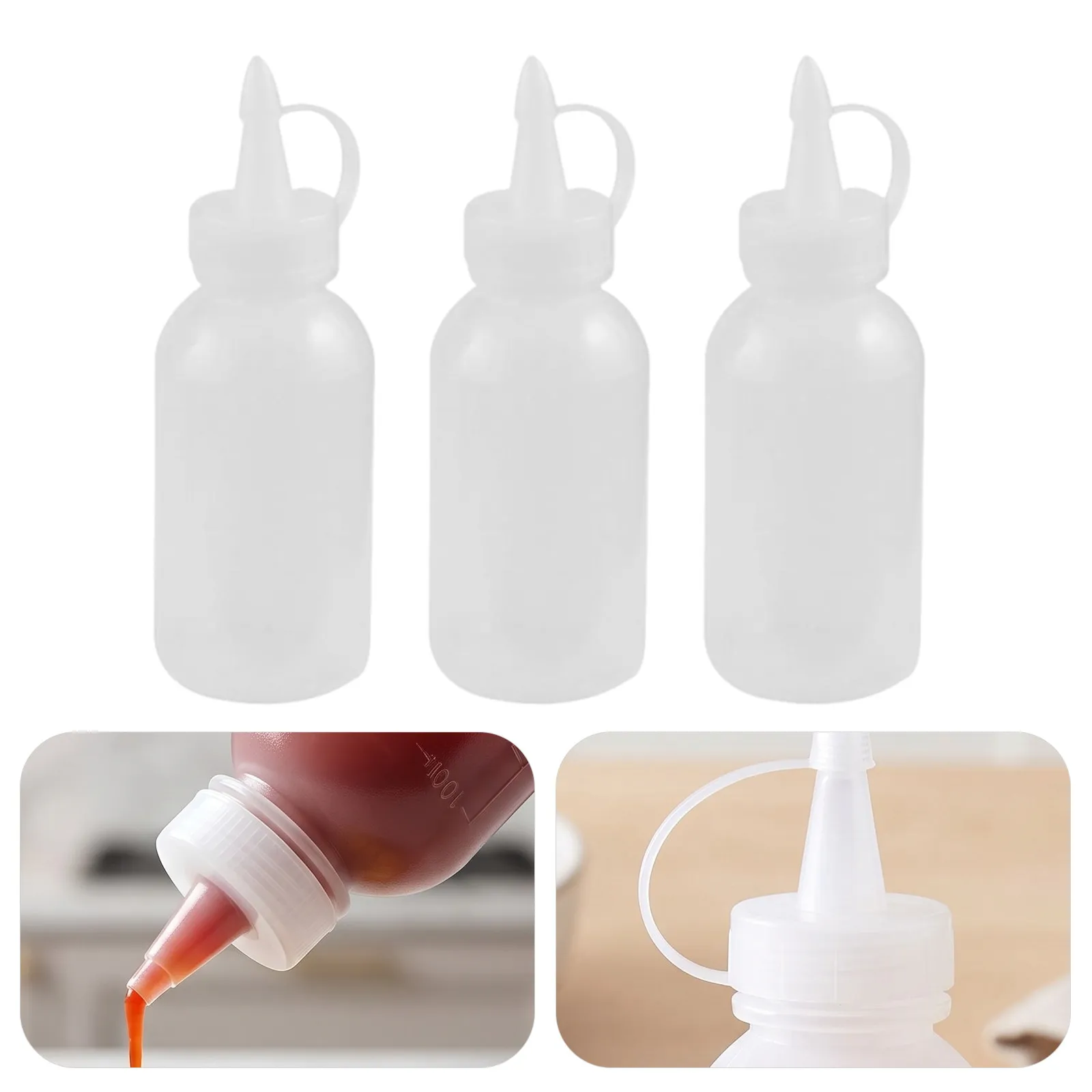 12Pcs Plastic Squeeze Condiment Bottles Food Contact Dispensing Containers for Sauce Cream Syrup Cooking Coffee Bar