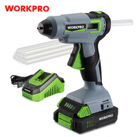 WORKPRO 20V Cordless Hot Glue Gun tool with 12/ 20pcs 11mm Glue Sticks Home DIY Electric Heat Repair Tool Replaceable Battery