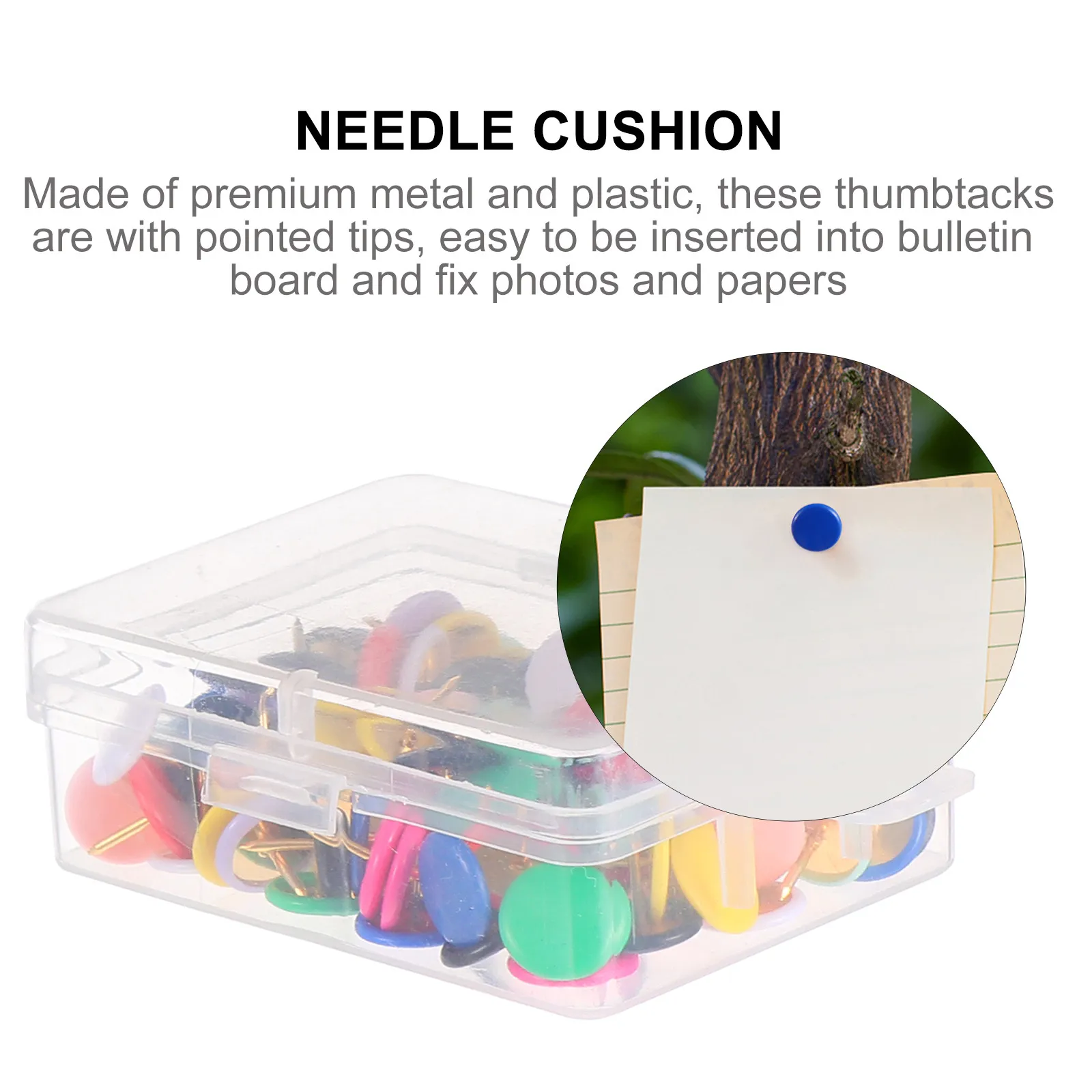 

100Pcs Vibrant Plastic Pushpins Round Flat Head Thumbtacks Strong Hold for Photos Papers Maps DIY Craft Supplies Bulletin Board