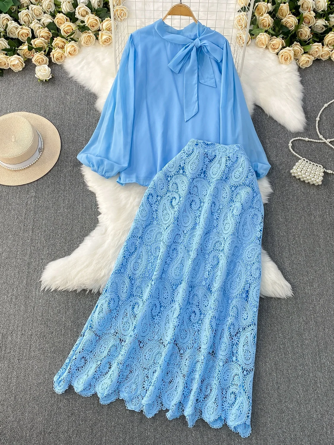 

Легкий топ для зрелых женщин с круглым узлом Ne Lantern Sve, утягивающая кружевная юбка с высокой талией