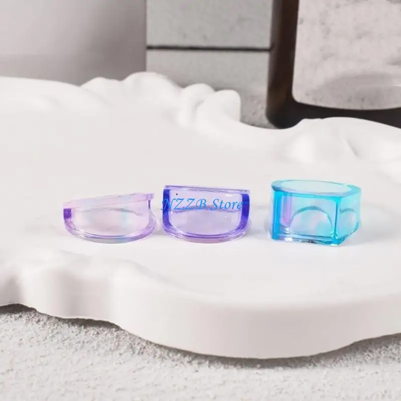 

T21F Craft Lovers' Silicone Ring Molds Epoxy Resin Ring Molds Set of 3 Linked Silicone Cavities for Jewelry Making