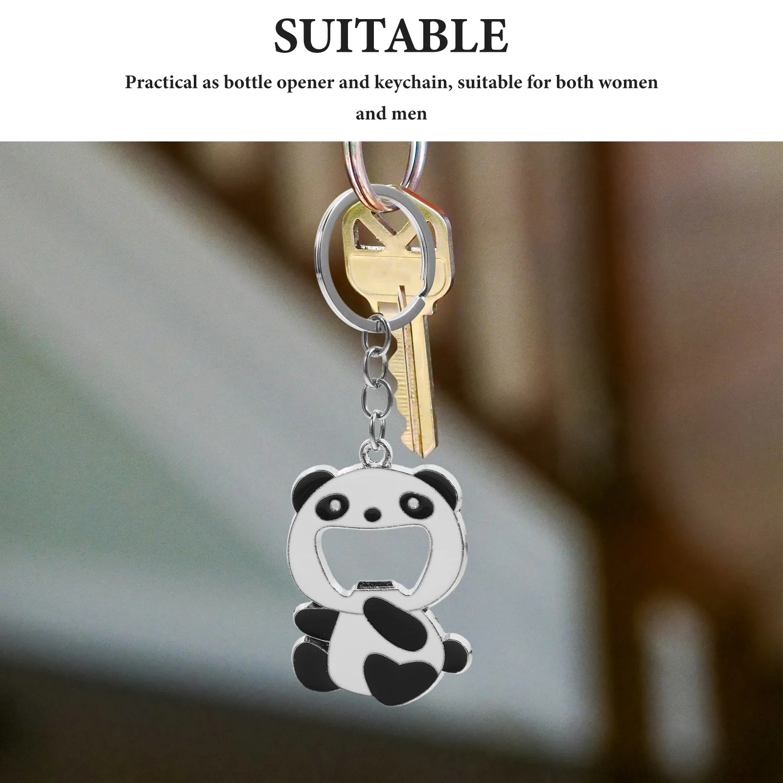 الباندا مفتاح سلسلة المحمولة فتاحة الزجاجات البيرة لطيف الجدة حلقة رئيسية هدية لأصدقاء الأسرة الرجال النساء المفاتيح لطيف #5