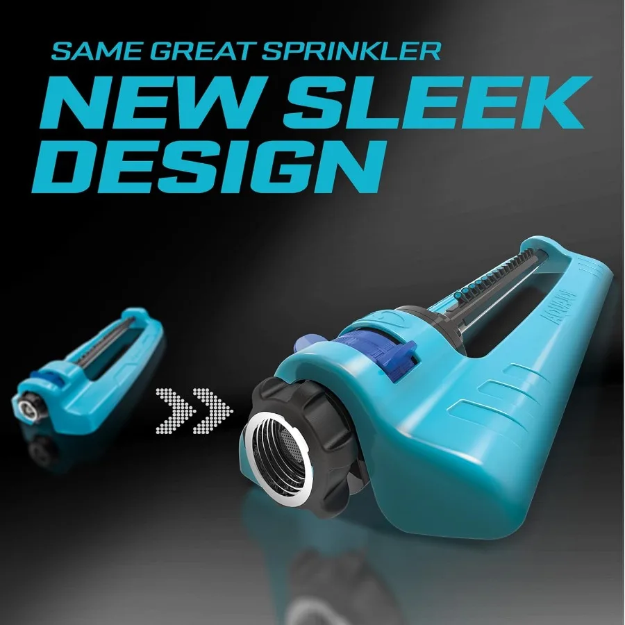 Indestructible Oscillating Sprinkler with Adjustable Spray and Metal Base for Large Yard Coverage up to 3600 Sq. Ft. Max Spray