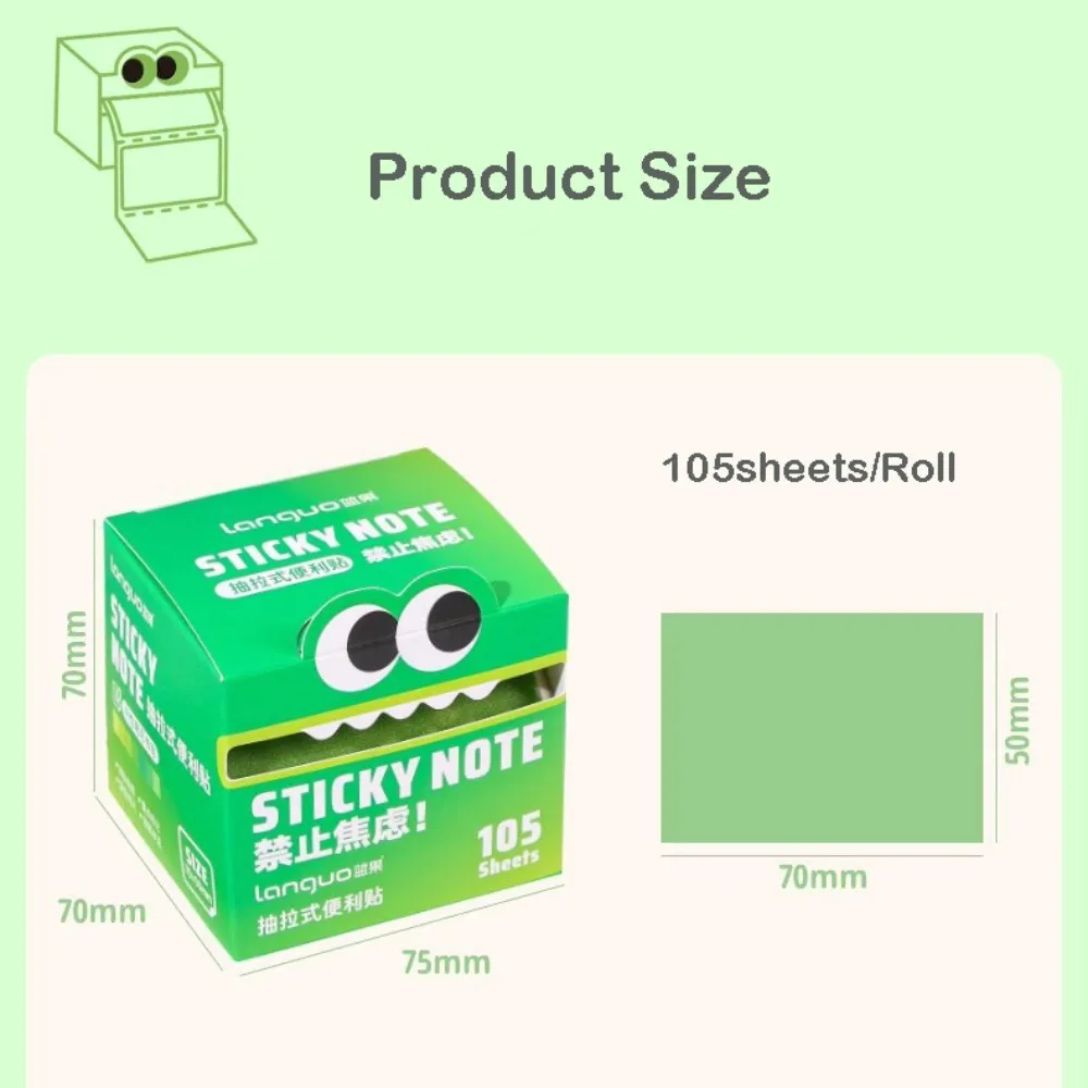 105 Sheets Cartoon Memo Pad Paper Pull Out Design Self-Adhesive Sticky Notes Korean Style Planner Sticker