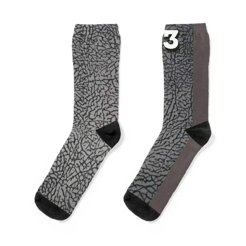 

Concrete Grey Elephant Print Socks man gym professional running happy Men's Socks Luxury Women's