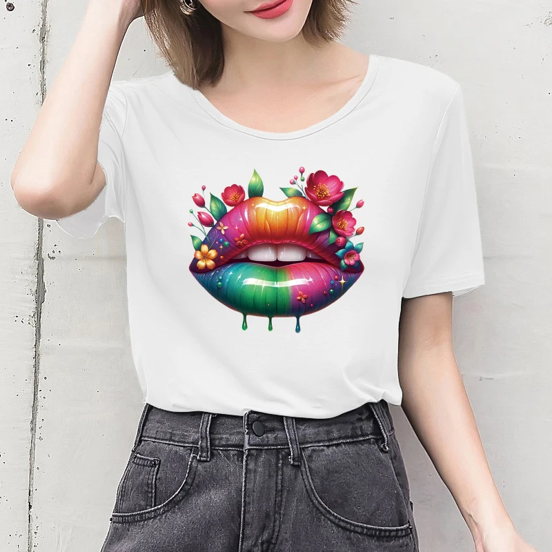 Kolorowe naszywki na ubrania Winylowe czerwone usta Diy Akcesoria Nadruk na koszulkach Naklejki Dekoracja ubrań Diy Craft Supplies