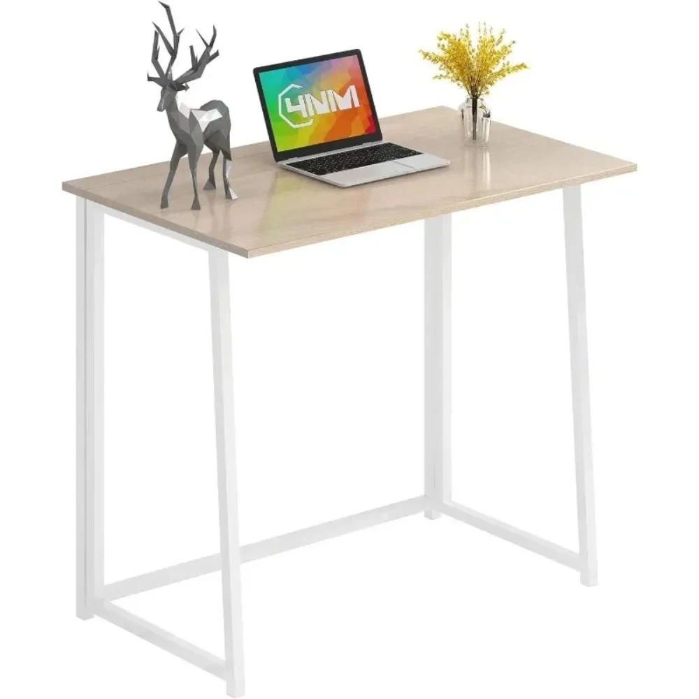 

31.5" Folding Desk, Simple Assembly Computer Desk Study Writing Table for Small Space Offices/Home - Natural and White