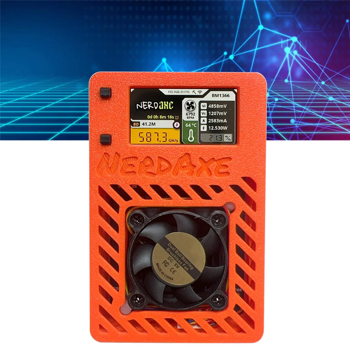 Лучший майнер NerdAxe Nerdminer 500Gh/S S19XP BM1366 ASIC Bitcoin Mini Miner с 1,9-дюймовым дисплеем, вилка европейского стандарта