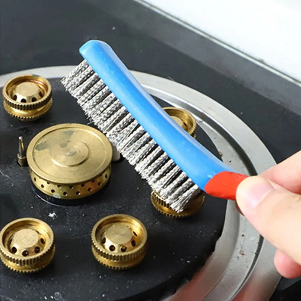 Rust Removal Silicone Handle Wire Brush Metal Professional Steel Brush Not Shed Household