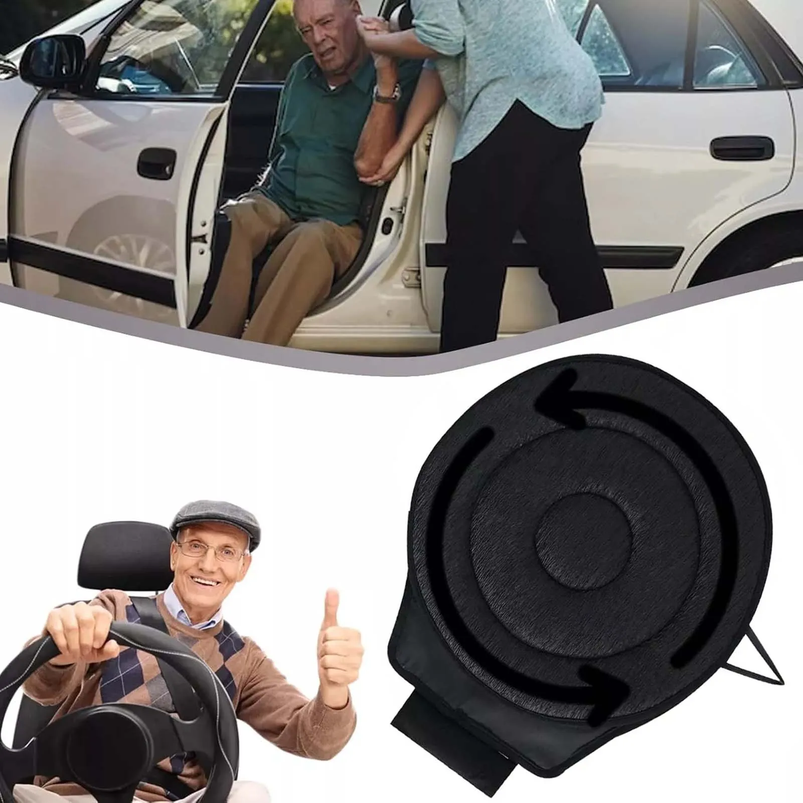 360 Degree Swivel Seat Cushion Non-Slip Breathable Car Seat Cushion Suitable for Kitchen Chair Truck