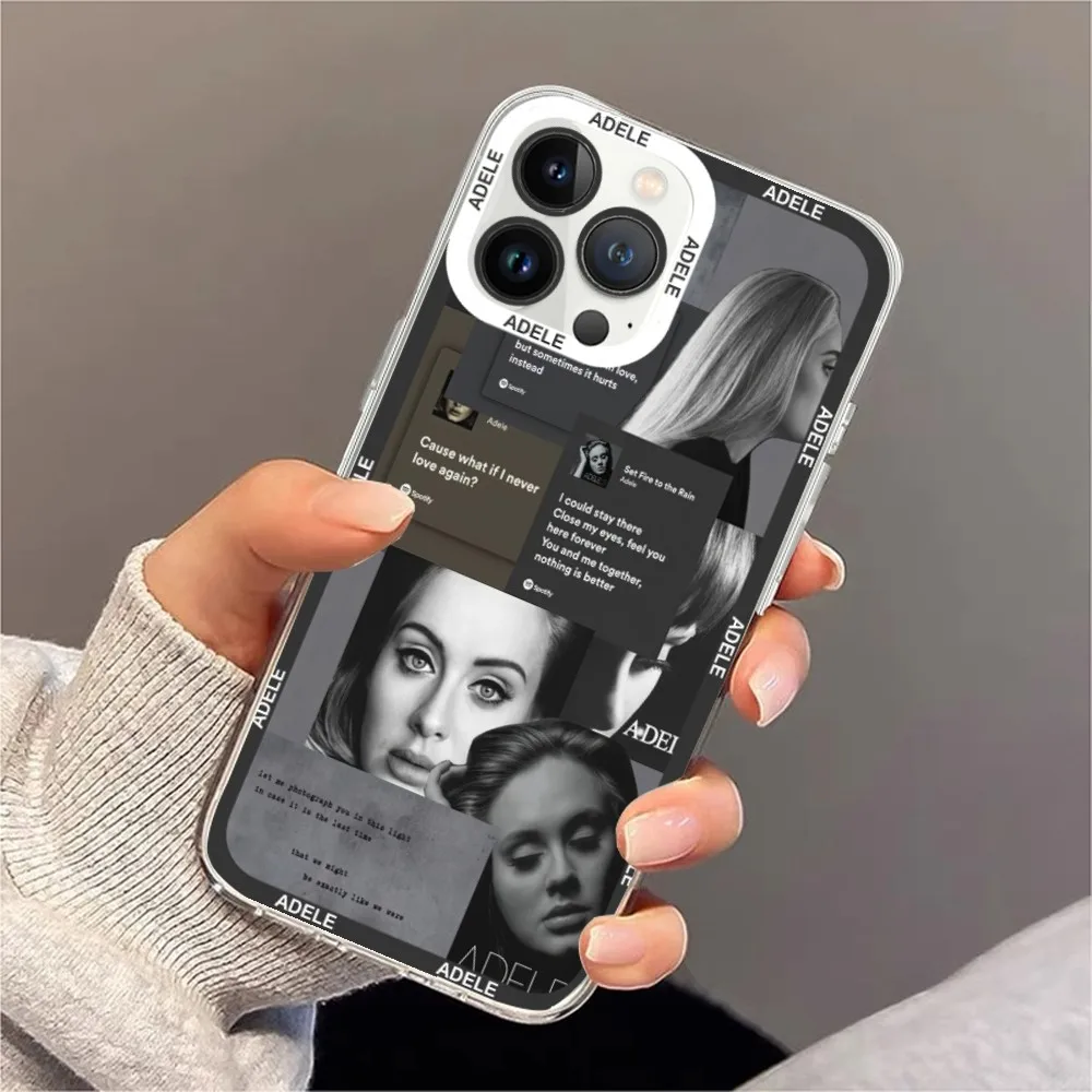 Singer Adele Adkins Phone Case For iPhone 11 12 Mini 13 14 Pro Max Transparent Shell