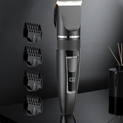 INSMART Professional Electric Hair Clipper Barber Hair Trimmer LED Men Clipper Titanium Ceramic Blade Hair Cutting Machine