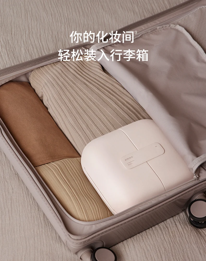AMIRO Light Seeking Bag Mirror LED with Light Makeup Mirror Portable Sunlight Mirror Women's Handheld Makeup Bag Makeup Mirror