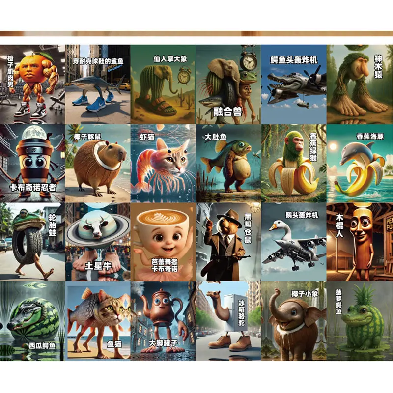 เกมไพ่ไขปริศนา Italian Brainrot Guess Who I Am เกมกระดานปริศนาแบบอินเทอร์แอคทีฟสองคน Tung Tung Sahur Tralarero Tralala