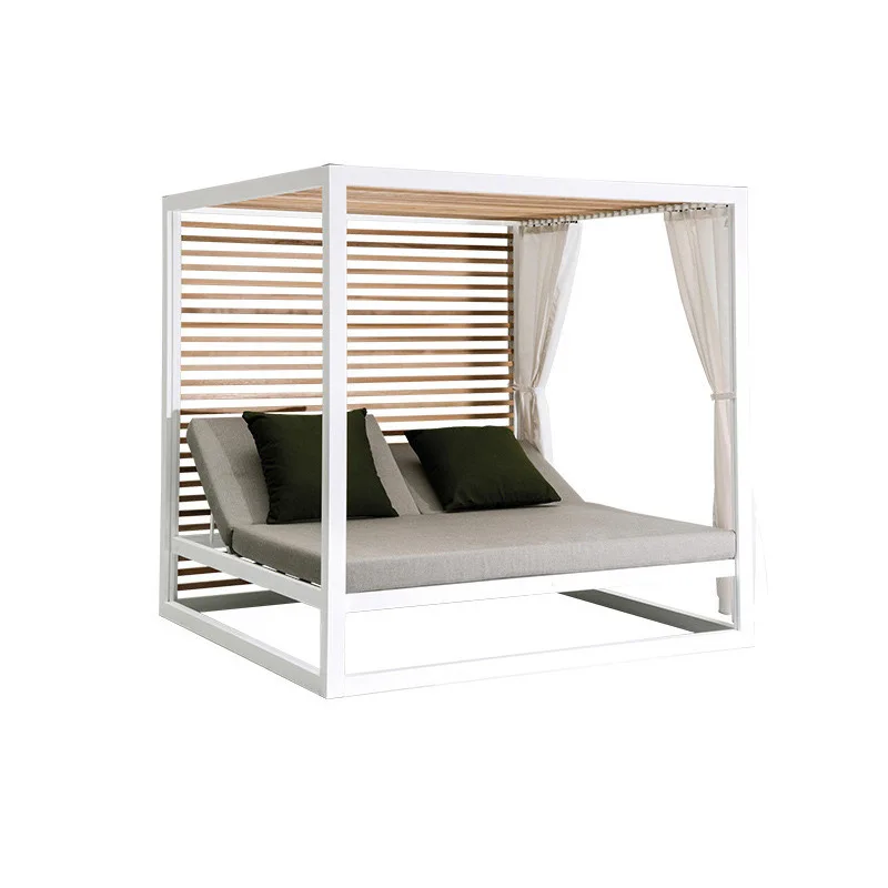 Outdoor Sun Room Lounge Chair Aluminum Alloy Bed Resort Hotel Leisure Homestay Outdoor Swimming Pool Waterproof and Sunscreen