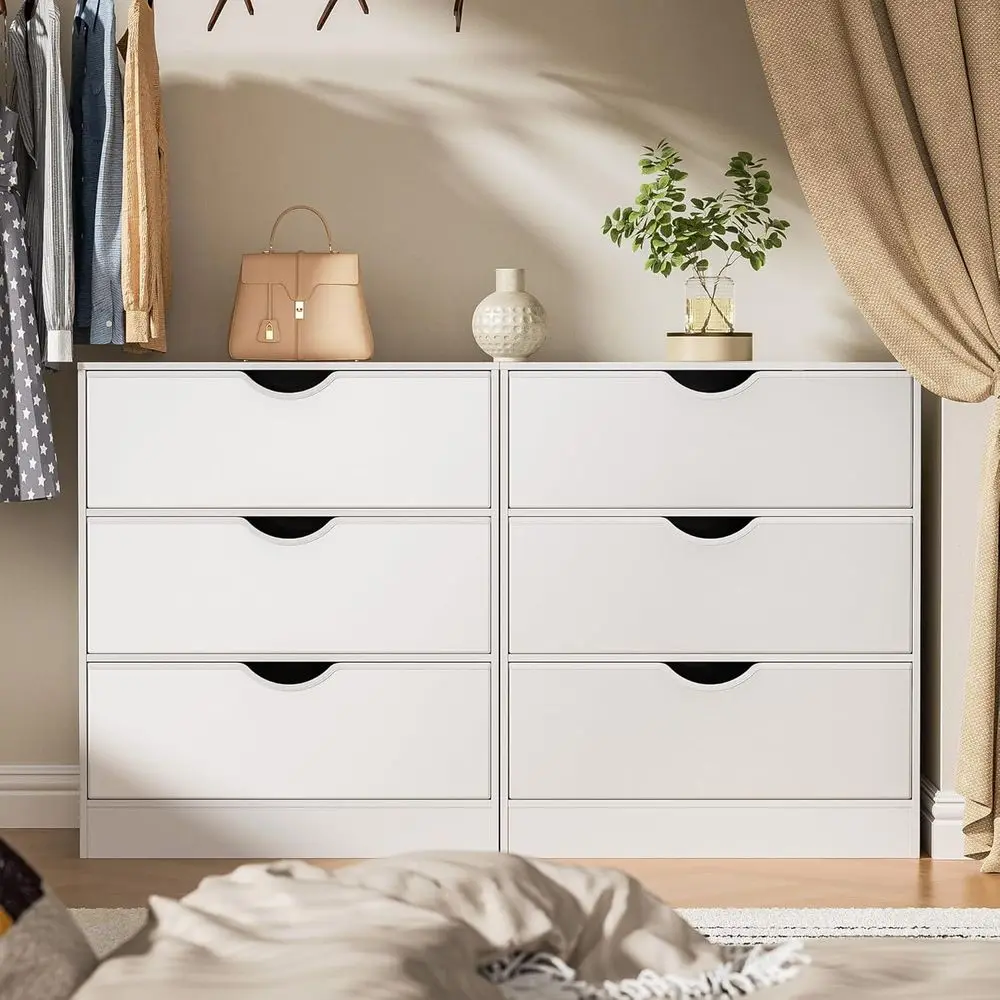 Drawer Dresser White - 패브릭 서랍장이 있는 침실 세트, 나무