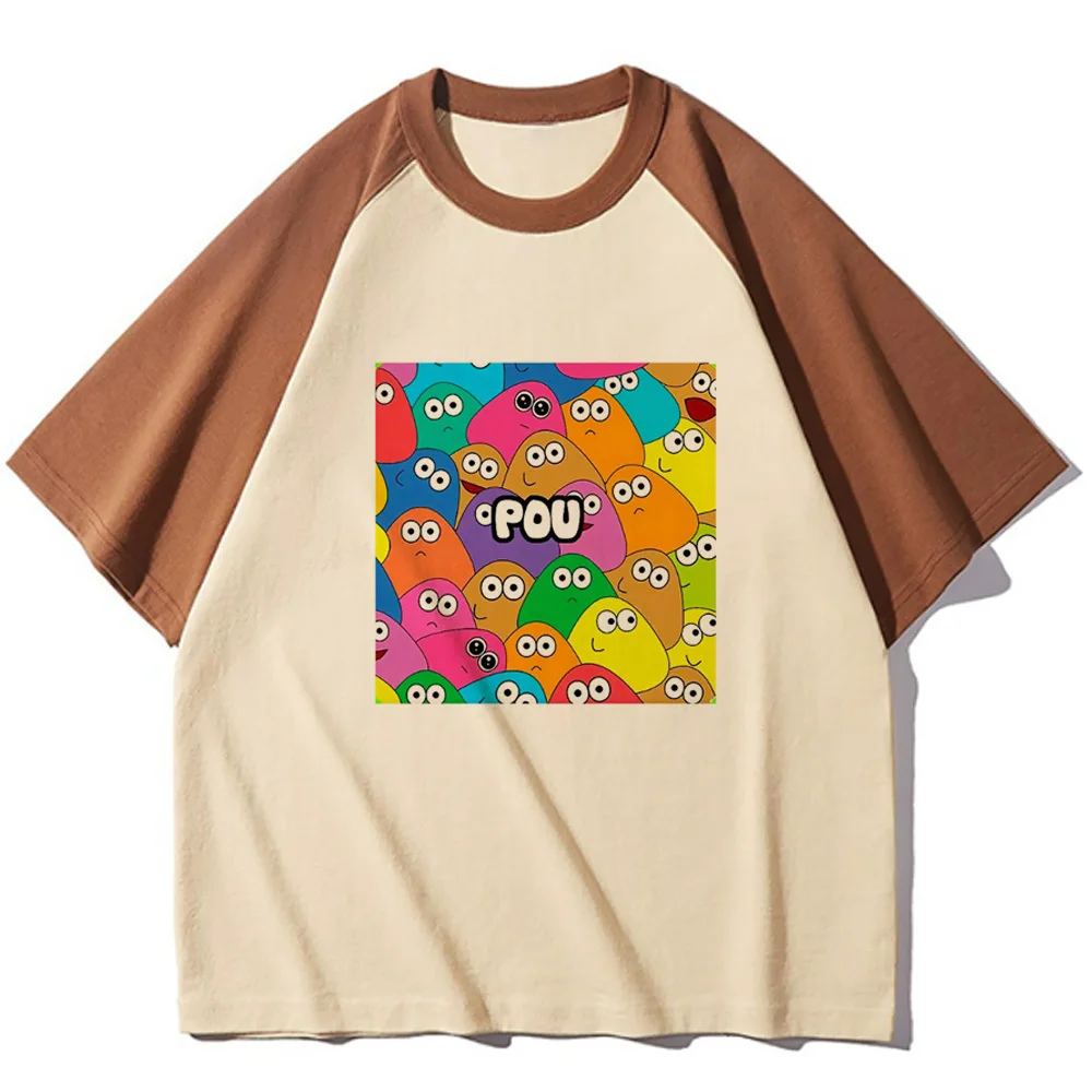 Pou t shirt teen Y2k korean clothes streetwear women Pop Culture Pastel t-shirt 2000s aesthetic graphic