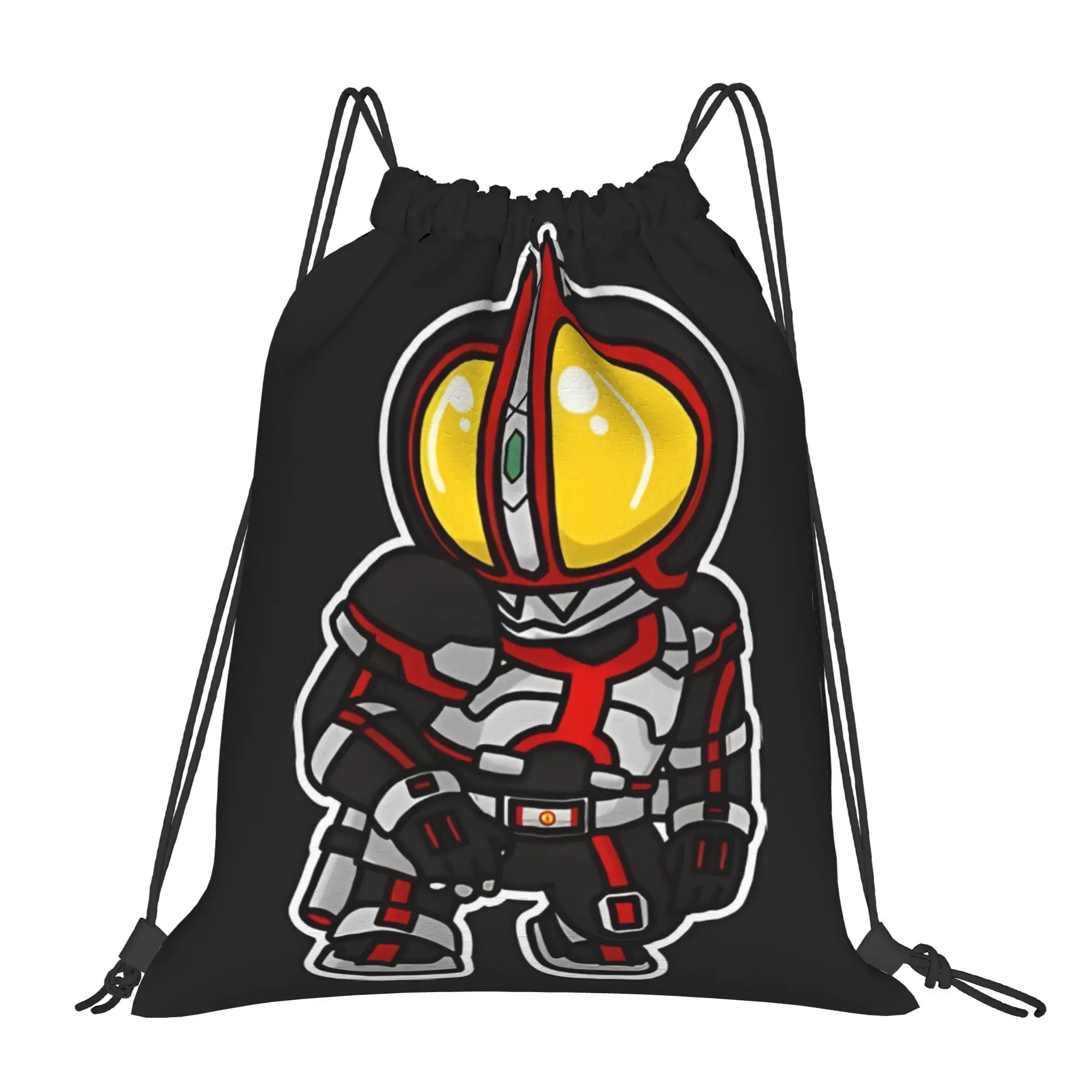gym Pouch Kamen Rider Faiz Chibi Style Kawaii  Drawstring Bags Shopping Unisex Storage Organize Bundle Pocket Rope Bag
