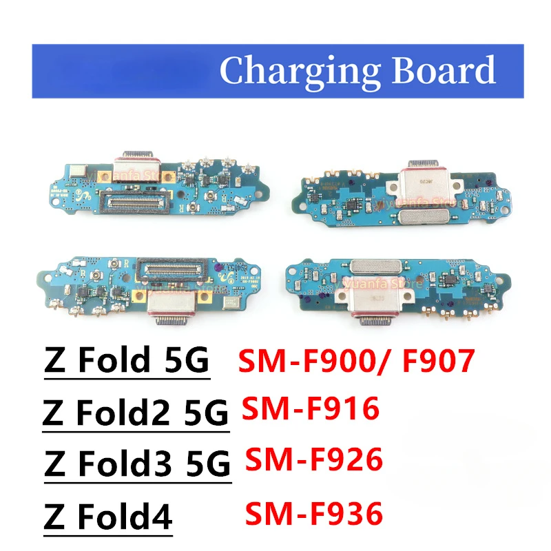 USB Charging Port Dock Connector Board Flex Cable For Samsung Z Fold 2 3 4 5 Fold2 5G F900 F907F F907U F916 F926 F936