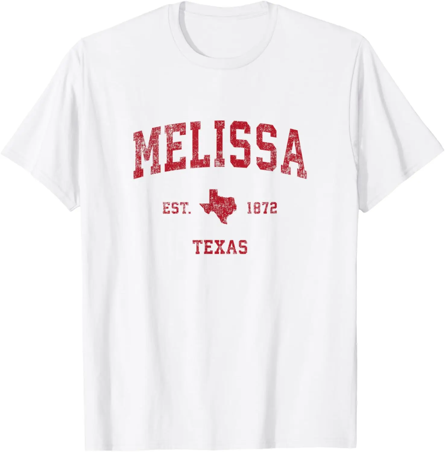 

Melissa Texas TX Vintage Sports Design Red Print T-Shirt