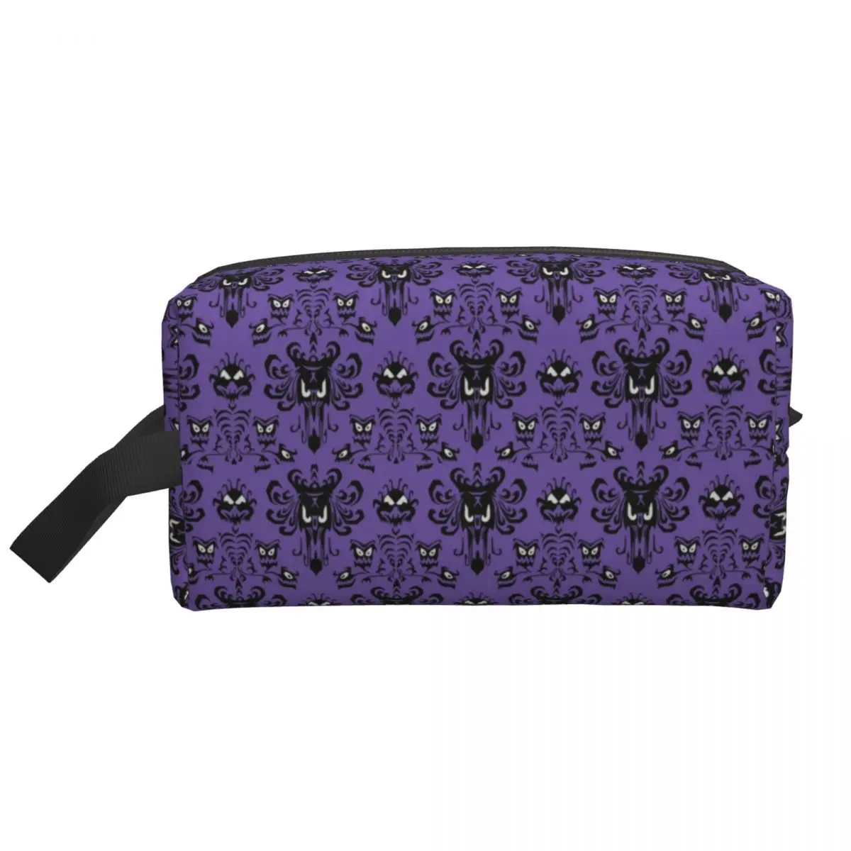 Custom Haunted Mansion Toiletry Bag Halloween Ghost Happy Haunts Makeup Cosmetic Organizer per le donne Beauty Storage Dopp Kit Box
