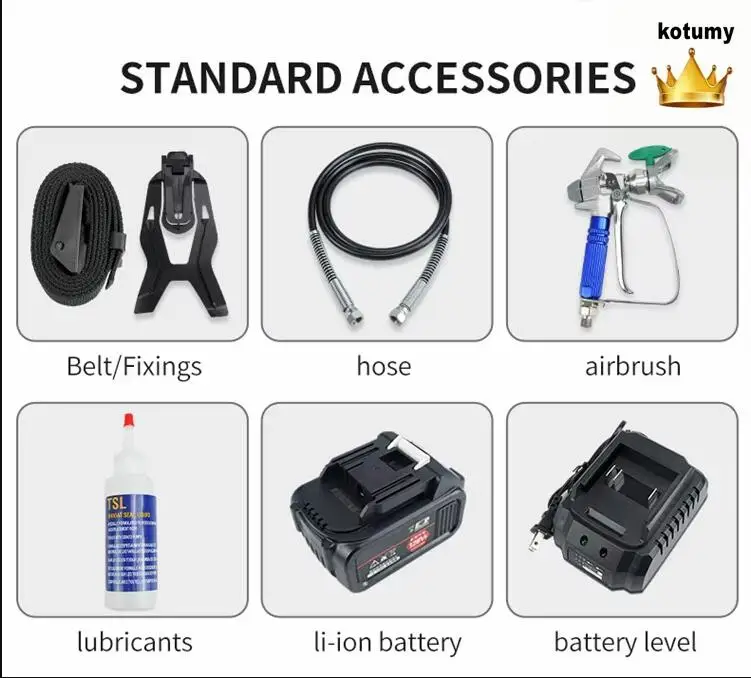 High Pressure Airless Sprayer Electric Paint Spraying Lithium Battery Rechargeable Small Backpack Style Spay Machine