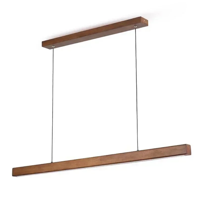 Lampa wisząca LED w stylu nordyckim, drewniana, długa, do jadalni, nad stół, lampa nad wyspę kuchenną, oświetlenie. — zdjęcie produktu 7