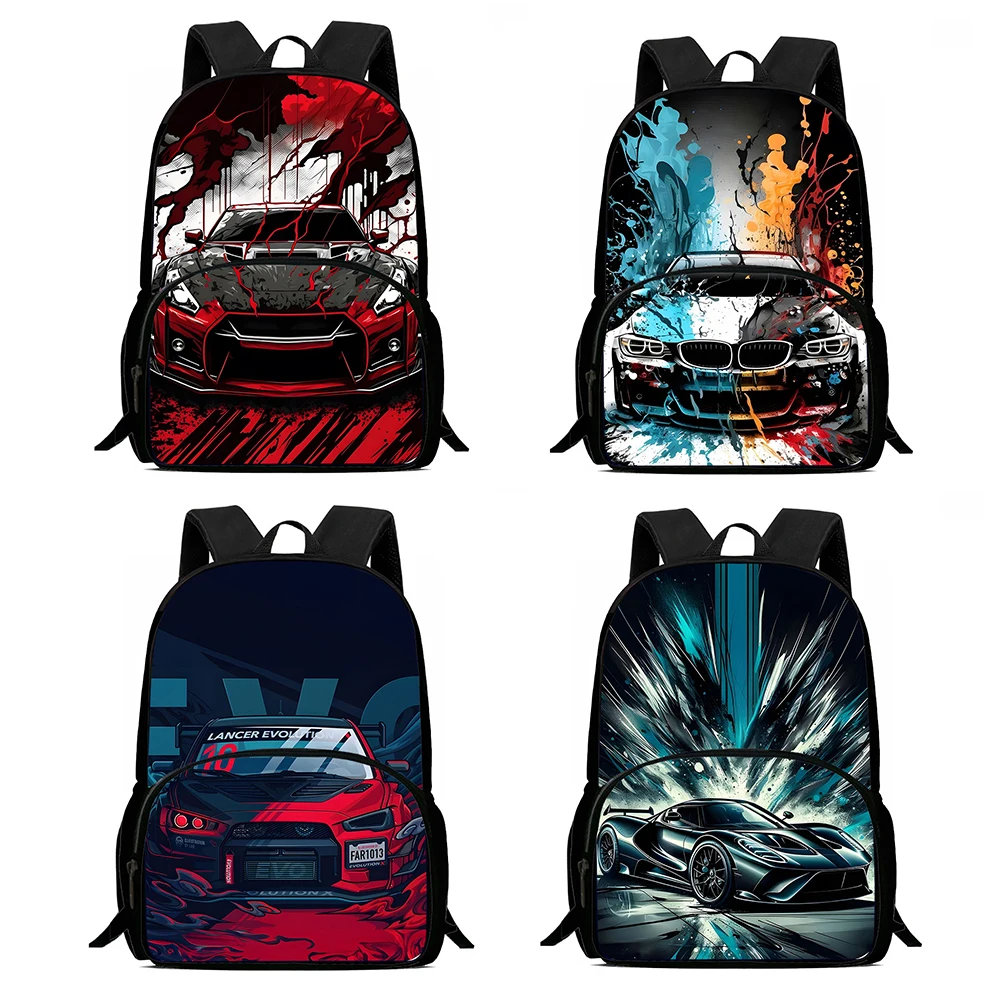 Mochilas de carros esportivos de luxo para meninos e meninas, mochilas escolares, mochila durável, presente de aniversário, grande capacidade, criança, crianças